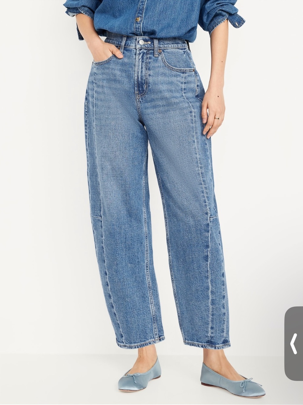Old Navy Light Blue High-Rise Wide Cropped Jeans
